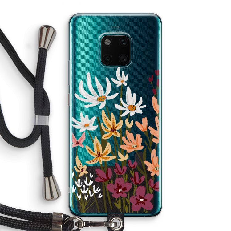 Painted wildflowers: Huawei Mate 20 Pro Transparant Hoesje met koord