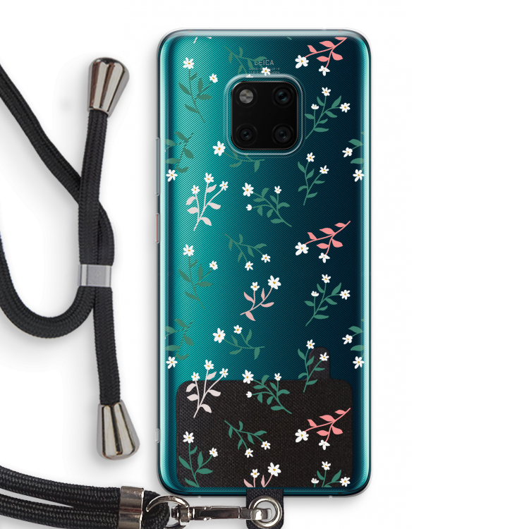 Small white flowers: Huawei Mate 20 Pro Transparant Hoesje met koord