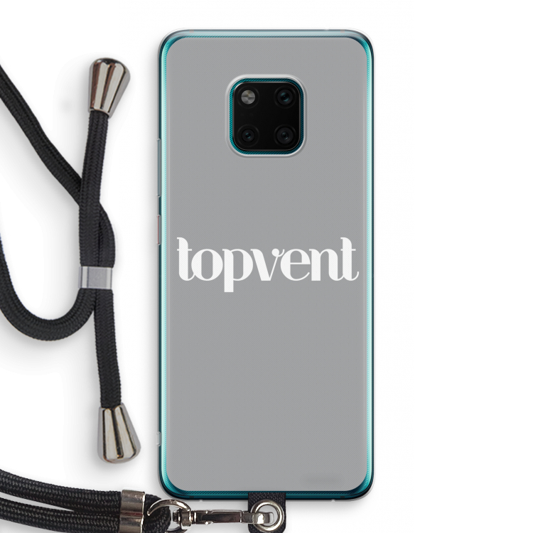 Topvent Grijs Wit: Huawei Mate 20 Pro Transparant Hoesje met koord