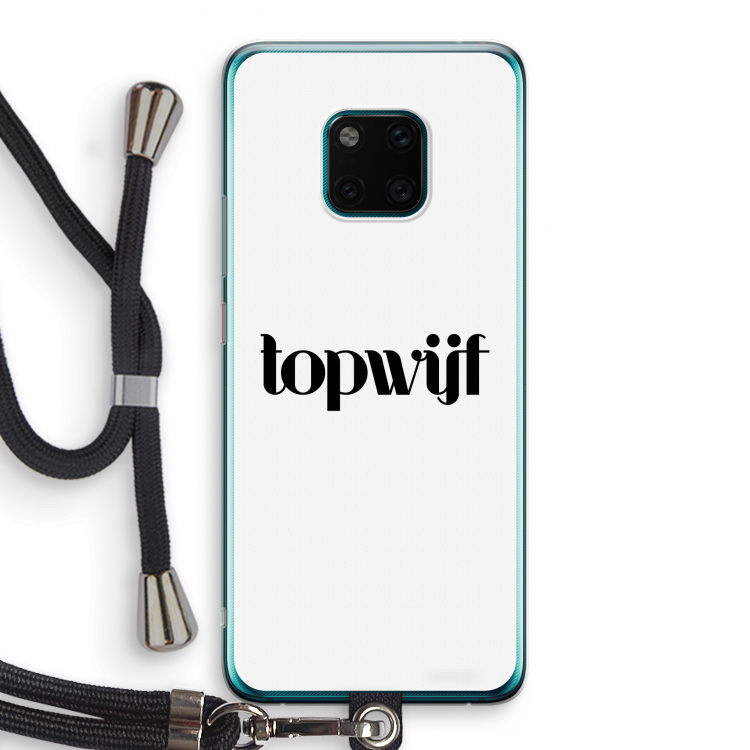Topwijf Wit: Huawei Mate 20 Pro Transparant Hoesje met koord
