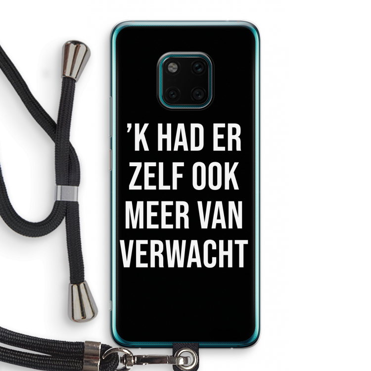 Meer verwacht - Zwart: Huawei Mate 20 Pro Transparant Hoesje met koord