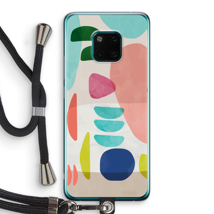 Bold Rounded Shapes: Huawei Mate 20 Pro Transparant Hoesje met koord