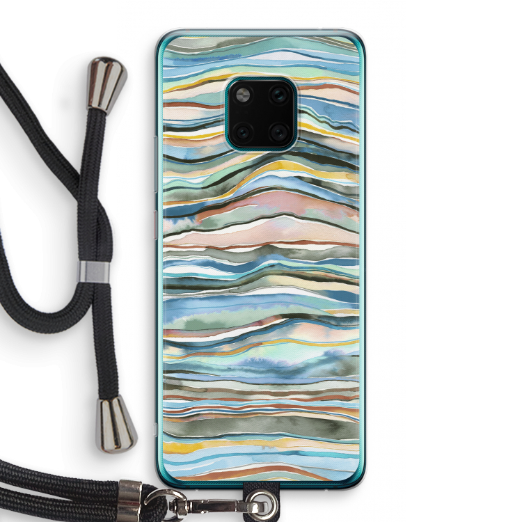 Watercolor Agate: Huawei Mate 20 Pro Transparant Hoesje met koord
