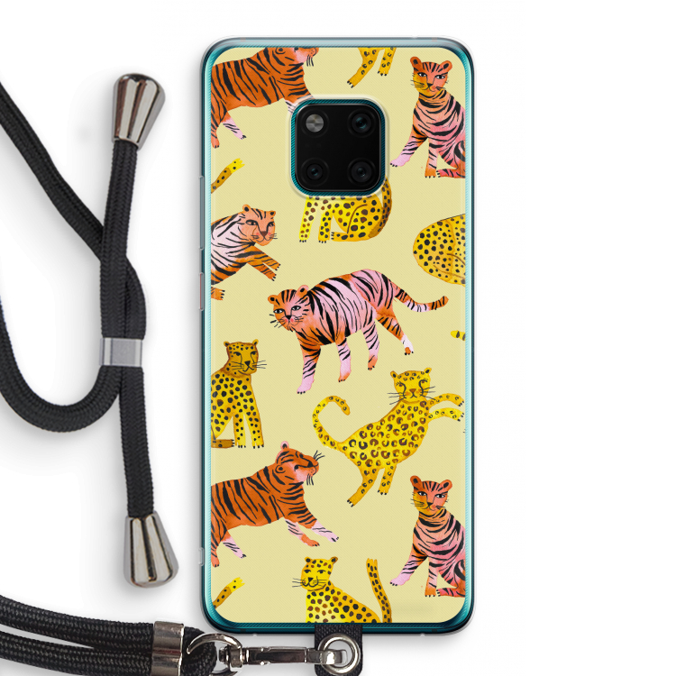 Cute Tigers and Leopards: Huawei Mate 20 Pro Transparant Hoesje met koord