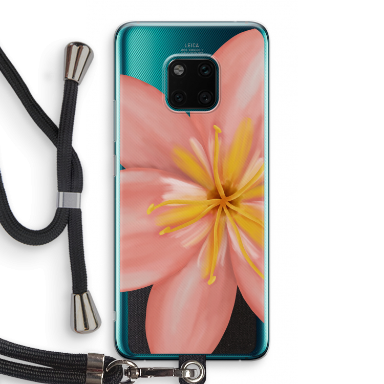 Pink Ellila Flower: Huawei Mate 20 Pro Transparant Hoesje met koord
