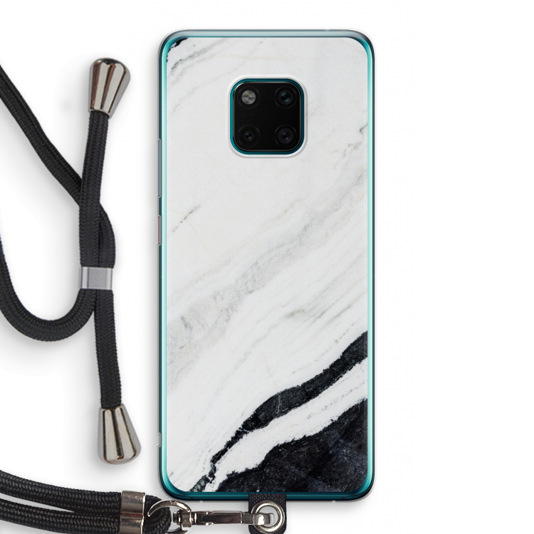 Elegante marmer: Huawei Mate 20 Pro Transparant Hoesje met koord
