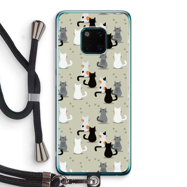 Katten: Huawei Mate 20 Pro Transparant Hoesje met koord
