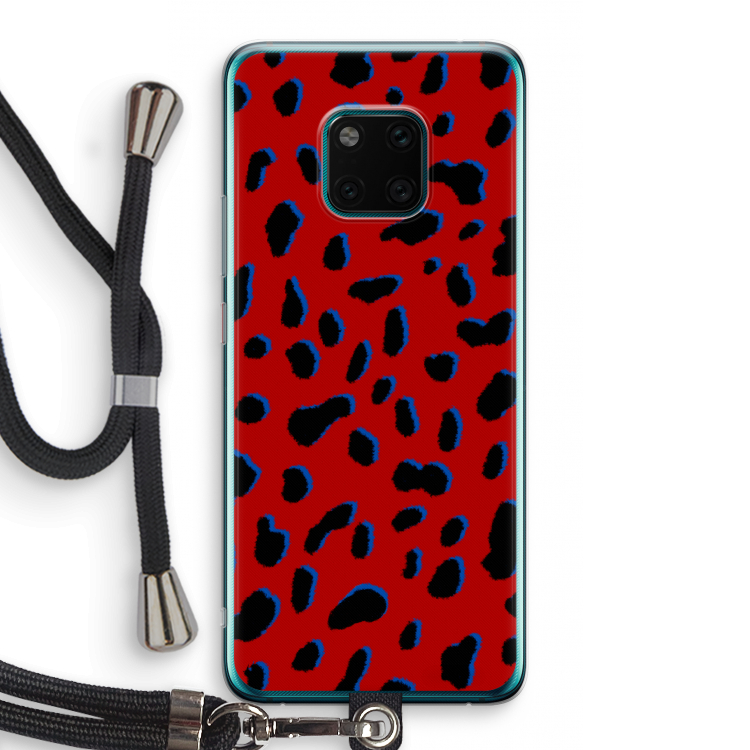 Red Leopard: Huawei Mate 20 Pro Transparant Hoesje met koord