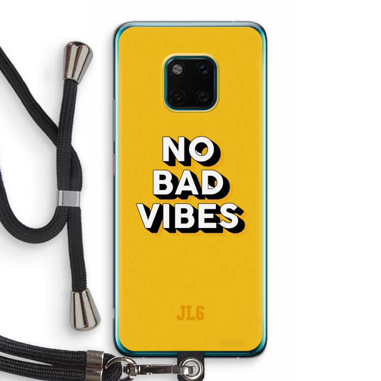 No Bad Vibes: Huawei Mate 20 Pro Transparant Hoesje met koord
