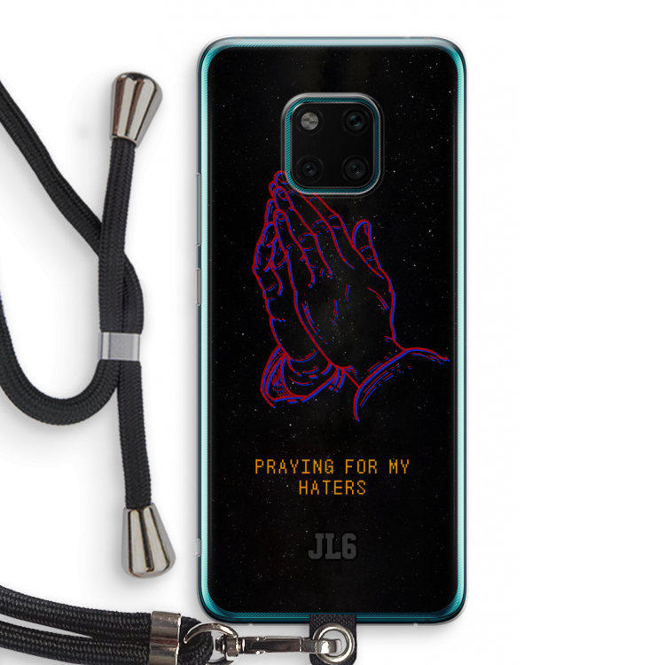 Praying For My Haters: Huawei Mate 20 Pro Transparant Hoesje met koord