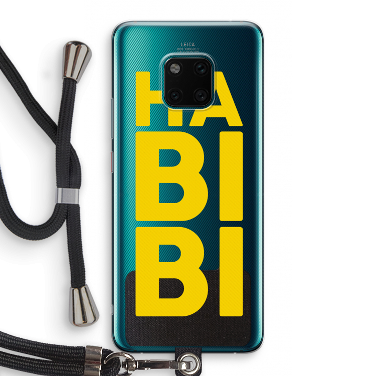 Habibi Blue: Huawei Mate 20 Pro Transparant Hoesje met koord