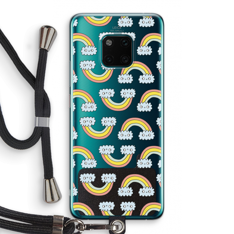 Regenboog: Huawei Mate 20 Pro Transparant Hoesje met koord