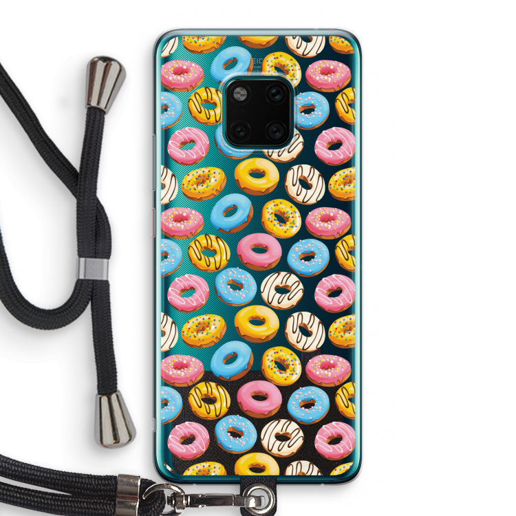 Pink donuts: Huawei Mate 20 Pro Transparant Hoesje met koord