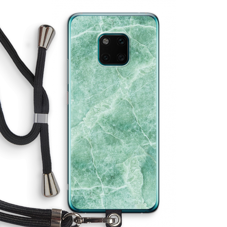 Groen marmer: Huawei Mate 20 Pro Transparant Hoesje met koord