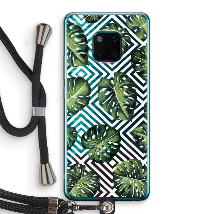 Geometrische jungle: Huawei Mate 20 Pro Transparant Hoesje met koord