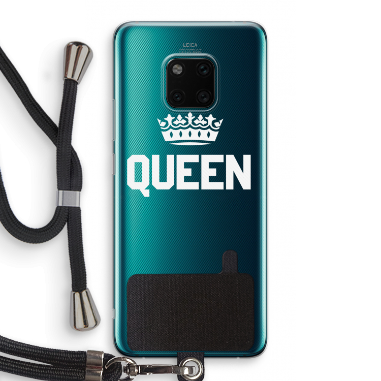 Queen zwart: Huawei Mate 20 Pro Transparant Hoesje met koord
