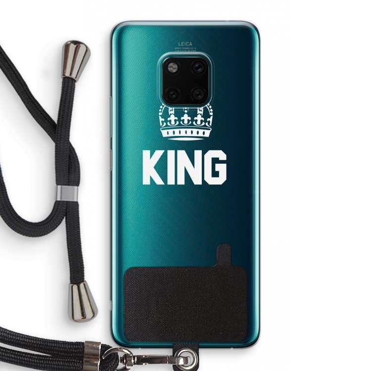 King zwart: Huawei Mate 20 Pro Transparant Hoesje met koord