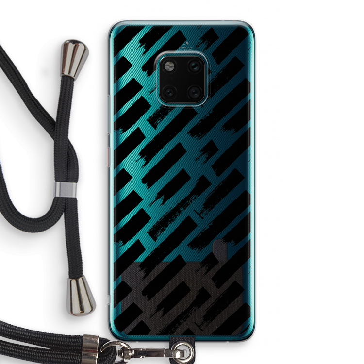 Zwarte vegen: Huawei Mate 20 Pro Transparant Hoesje met koord