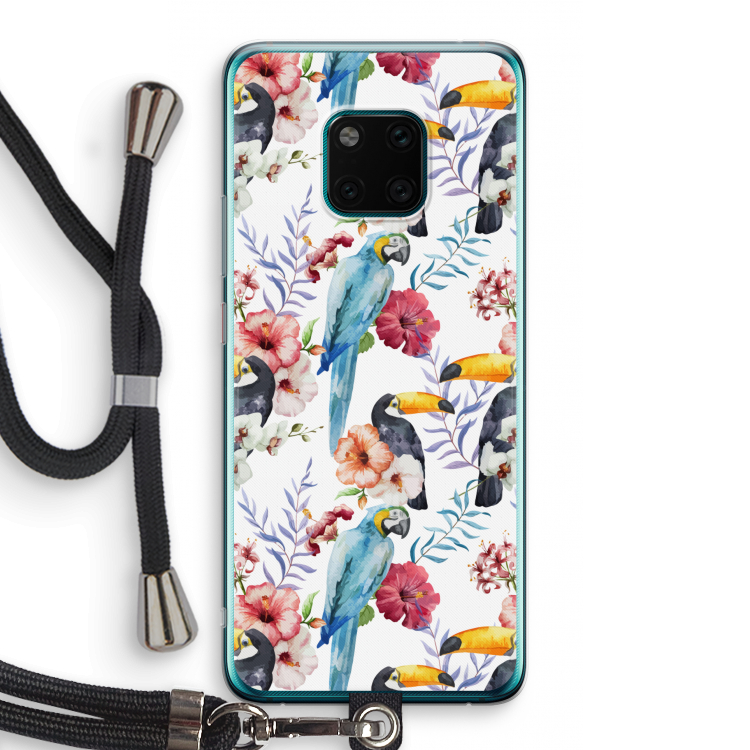 Bloemen tukan: Huawei Mate 20 Pro Transparant Hoesje met koord