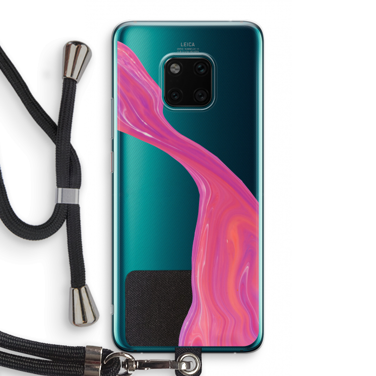 Paarse stroom: Huawei Mate 20 Pro Transparant Hoesje met koord
