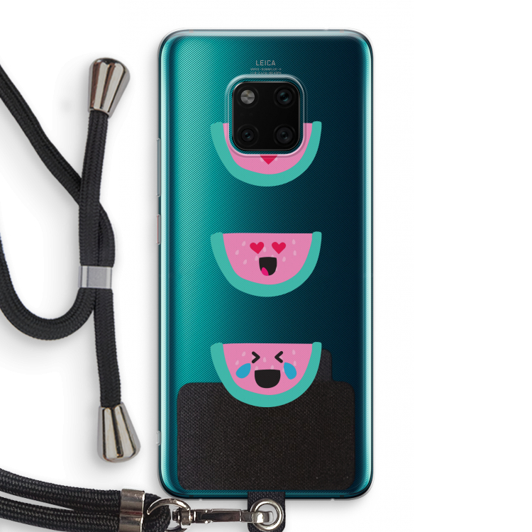 Smiley watermeloen: Huawei Mate 20 Pro Transparant Hoesje met koord