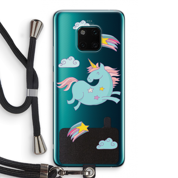 Vliegende eenhoorn: Huawei Mate 20 Pro Transparant Hoesje met koord