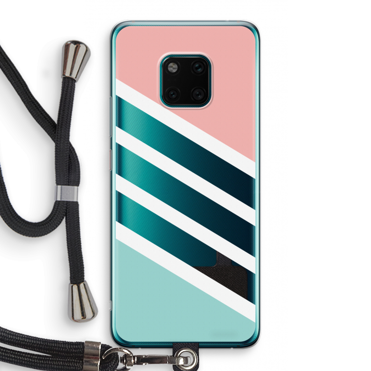 Strepen pastel: Huawei Mate 20 Pro Transparant Hoesje met koord