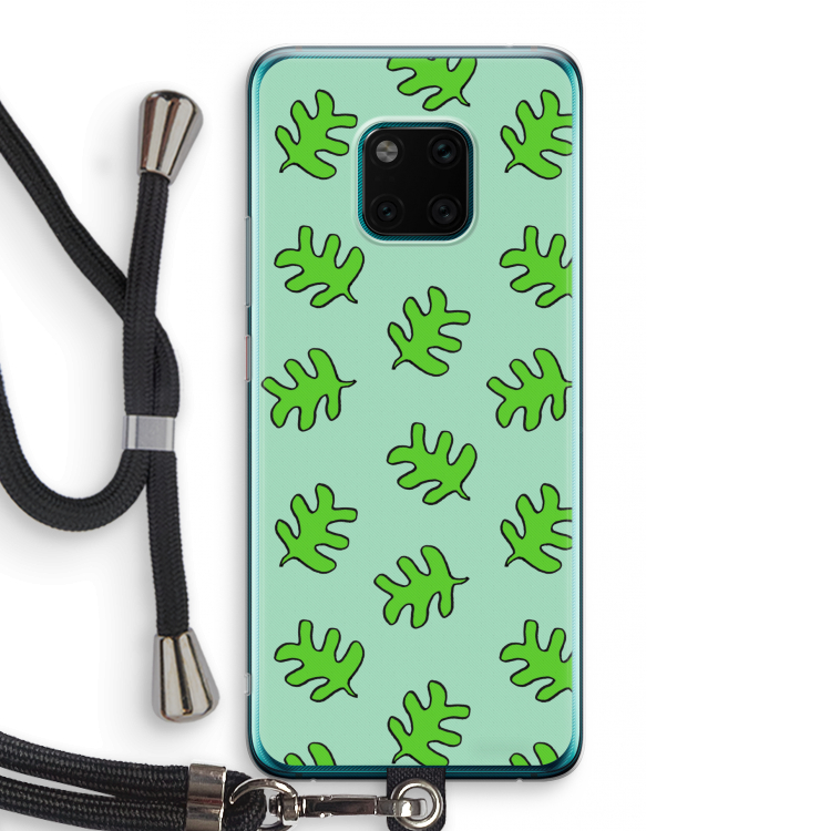 Groene blaadjes: Huawei Mate 20 Pro Transparant Hoesje met koord