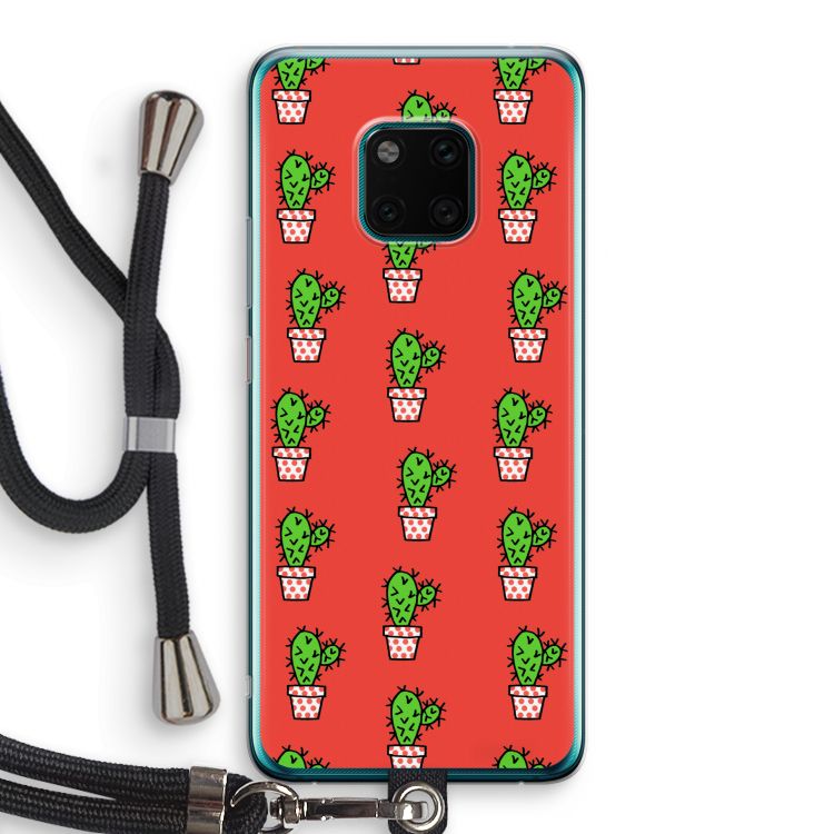 Mini cactus: Huawei Mate 20 Pro Transparant Hoesje met koord