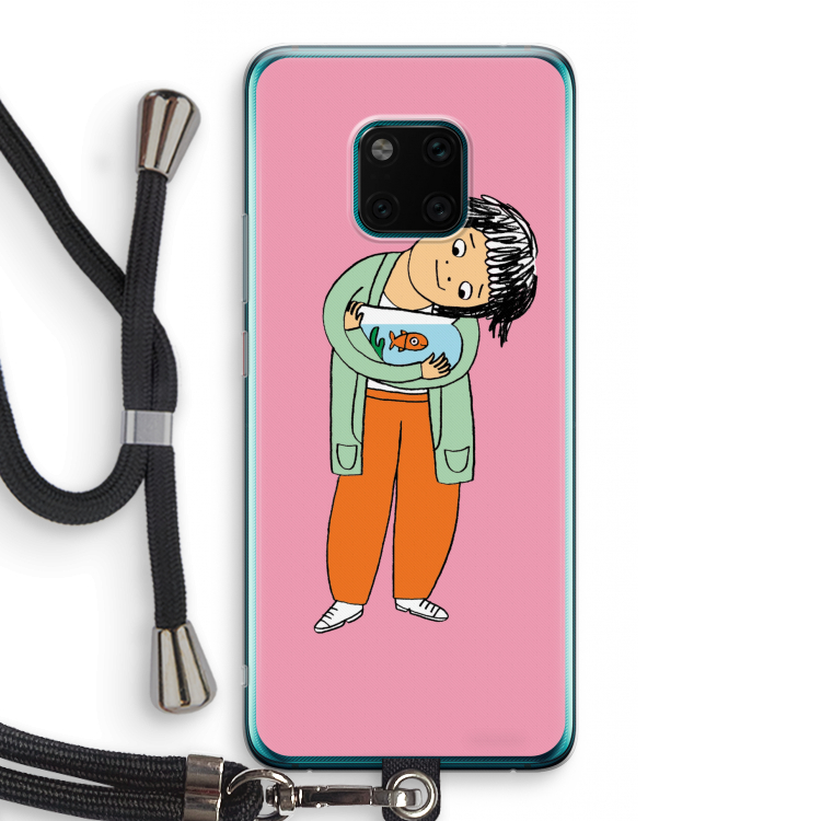 Visknuffel: Huawei Mate 20 Pro Transparant Hoesje met koord