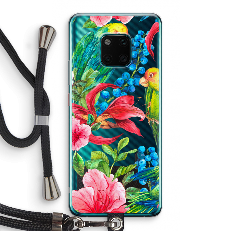 Papegaaien: Huawei Mate 20 Pro Transparant Hoesje met koord