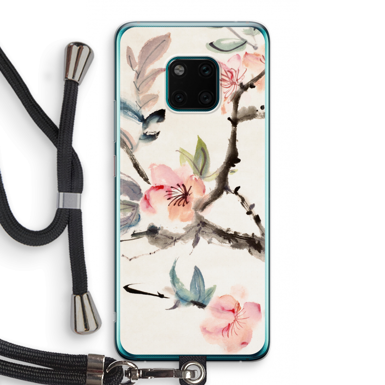 Japanse bloemen: Huawei Mate 20 Pro Transparant Hoesje met koord