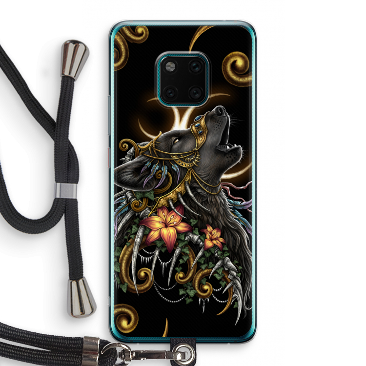 Huilende Wolf: Huawei Mate 20 Pro Transparant Hoesje met koord