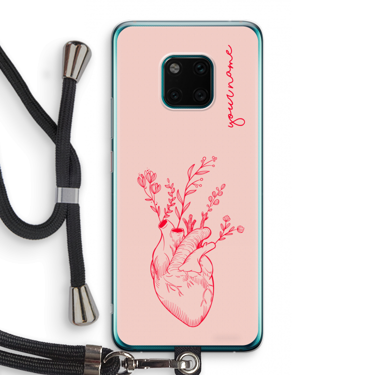 Blooming Heart: Huawei Mate 20 Pro Transparant Hoesje met koord