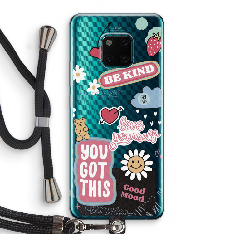 Positivity: Huawei Mate 20 Pro Transparant Hoesje met koord