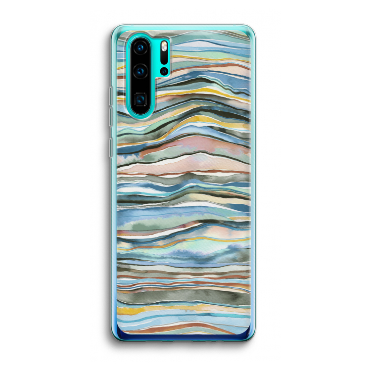 Watercolor Agate: Huawei P30 Pro Transparant Hoesje