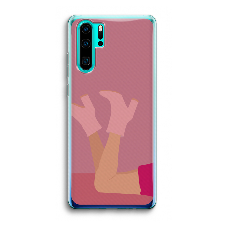 Pink boots: Huawei P30 Pro Transparant Hoesje