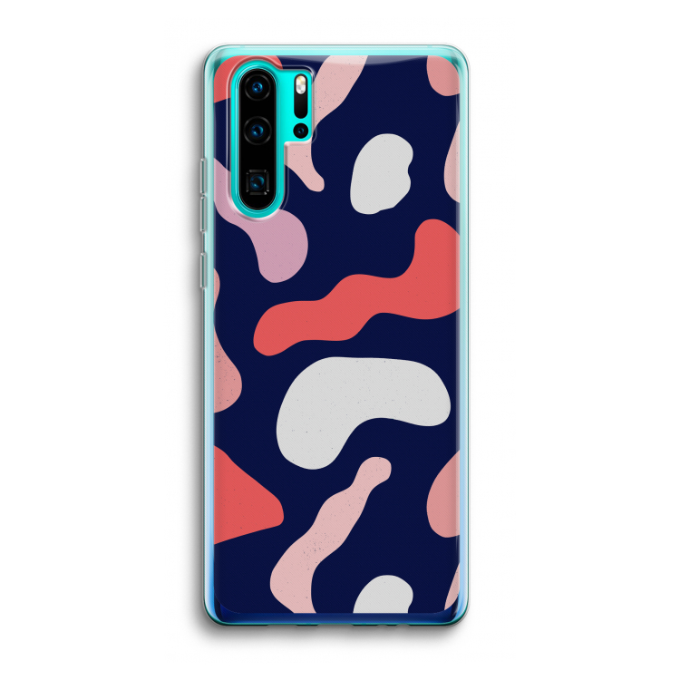 Memphis Shapes Pink: Huawei P30 Pro Transparant Hoesje