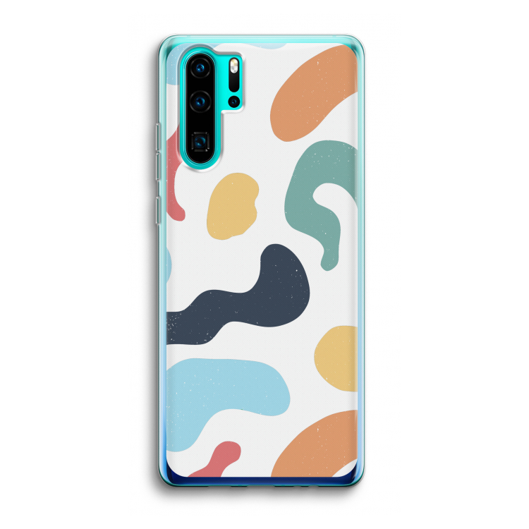 Memphis Shapes Blue: Huawei P30 Pro Transparant Hoesje