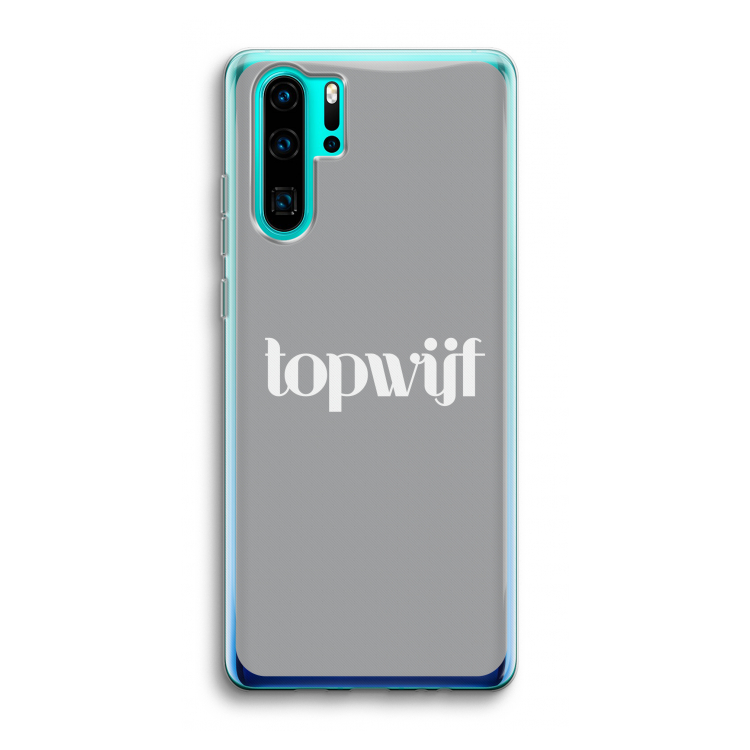 Topwijf Grijs Wit: Huawei P30 Pro Transparant Hoesje