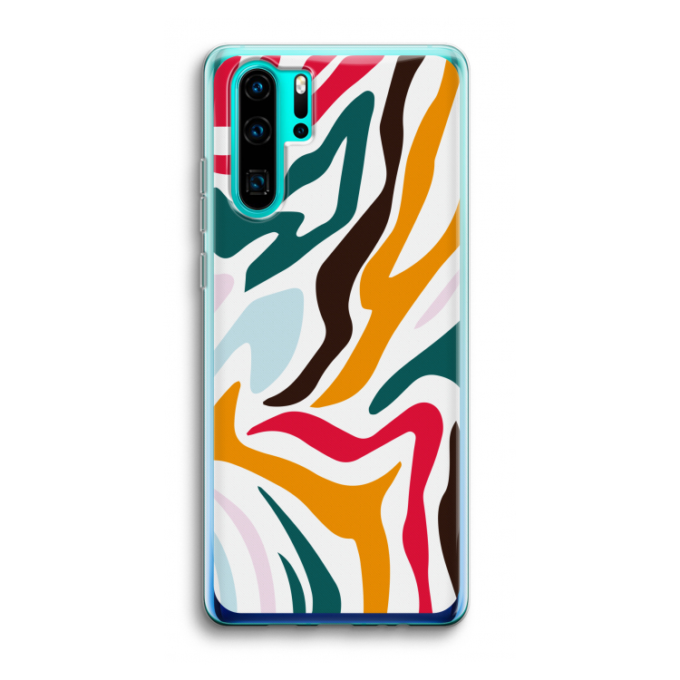 Colored Zebra: Huawei P30 Pro Transparant Hoesje