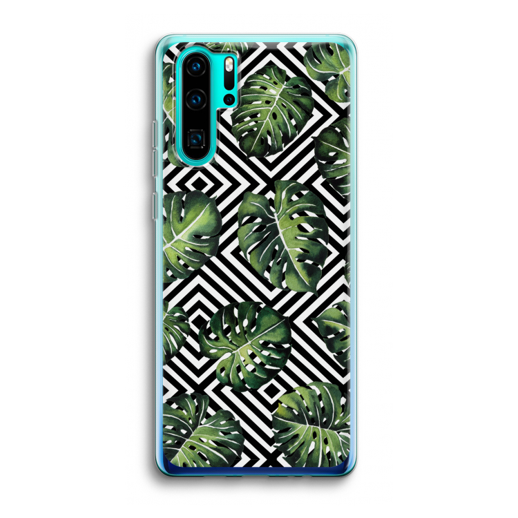 Geometrische jungle: Huawei P30 Pro Transparant Hoesje