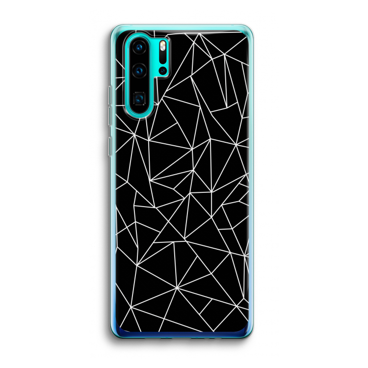 Geometrische lijnen wit: Huawei P30 Pro Transparant Hoesje