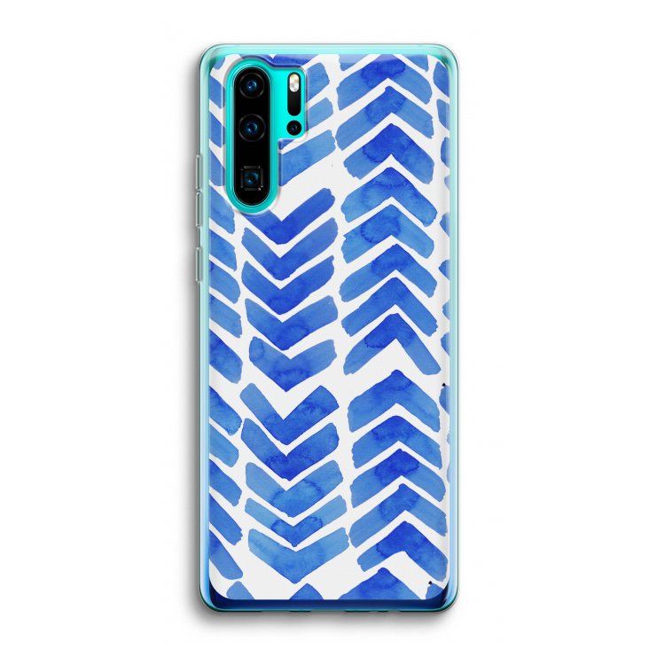 Blauwe pijlen: Huawei P30 Pro Transparant Hoesje