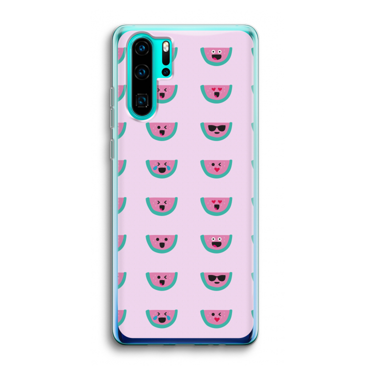 Smiley watermeloenprint: Huawei P30 Pro Transparant Hoesje
