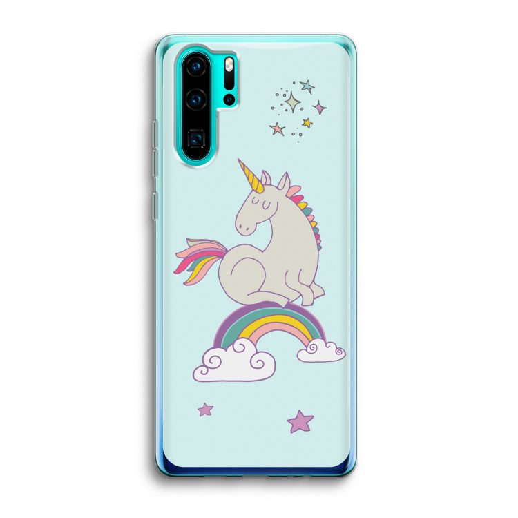 Regenboog eenhoorn: Huawei P30 Pro Transparant Hoesje