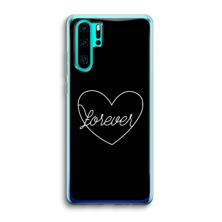 Forever heart black: Huawei P30 Pro Transparant Hoesje