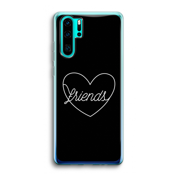 Friends heart black: Huawei P30 Pro Transparant Hoesje