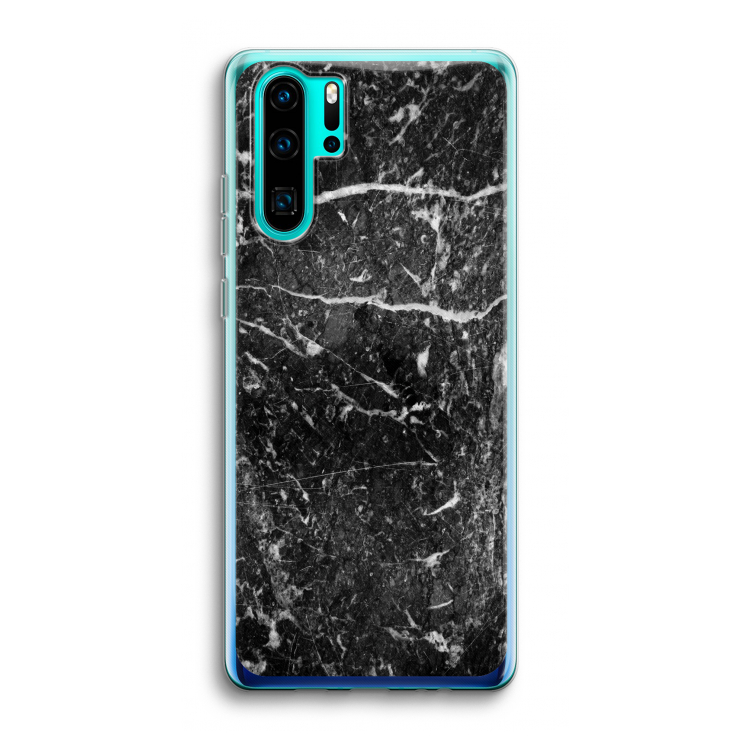 Zwart marmer: Huawei P30 Pro Transparant Hoesje