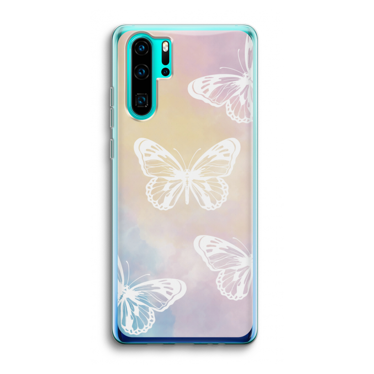 White butterfly: Huawei P30 Pro Transparant Hoesje